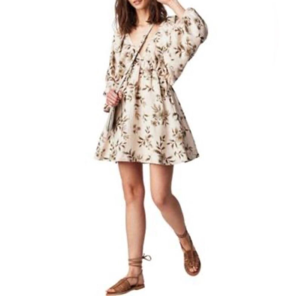Free People Women's Portia Printed Mini Cream Dream. Size Small